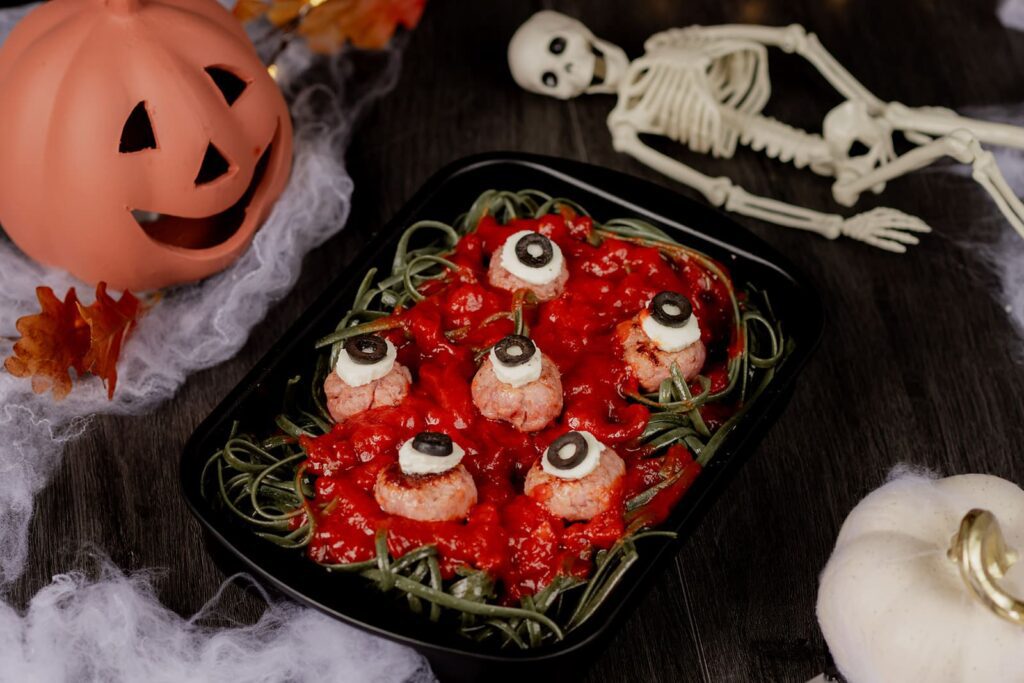 receta espaguetis halloween